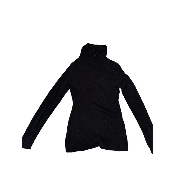 Black 🖤Sheer Knit Cowl Neck Y2k Tunic Sweater Dark Whimsigoth Fairy Grunge Boho - Picture 3 of 5